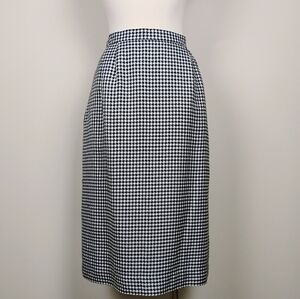 Atrium‎ Collection Vintage Houndstooth Midi Skirt Black White Size 9/10 Lined